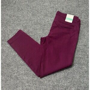 Old Navy Pixie Pants Women Size 8 Stretch Mid Rise Ankle Length Chino Wine NEW